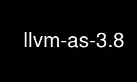 Запустите llvm-as-3.8 в бесплатном хостинг-провайдере OnWorks через Ubuntu Online, Fedora Online, онлайн-эмулятор Windows или онлайн-эмулятор MAC OS