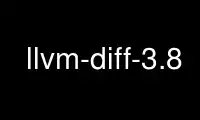 הפעל את llvm-diff-3.8 בספק אירוח חינמי של OnWorks על גבי Ubuntu Online, Fedora Online, אמולטור מקוון של Windows או אמולטור מקוון של MAC OS