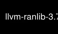 Execute llvm-ranlib-3.7 no provedor de hospedagem gratuita OnWorks no Ubuntu Online, Fedora Online, emulador online do Windows ou emulador online do MAC OS