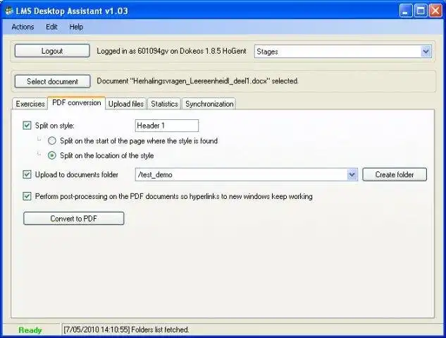 Web aracını veya web uygulamasını indirin LMS Desktop Assistant