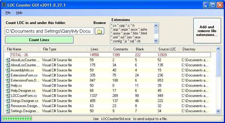 Descargue la herramienta web o la aplicación web LOCCounter