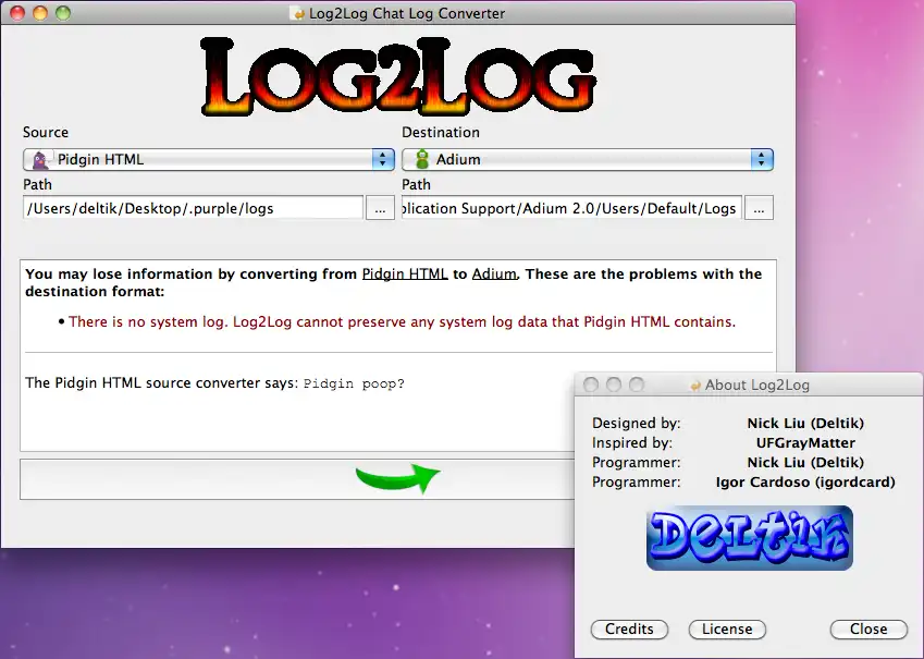 Download web tool or web app Log2Log