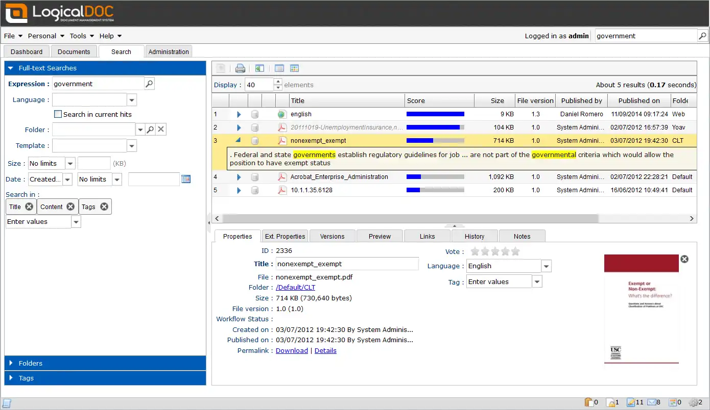 دانلود ابزار وب یا برنامه وب LogicalDOC Document Management - DMS