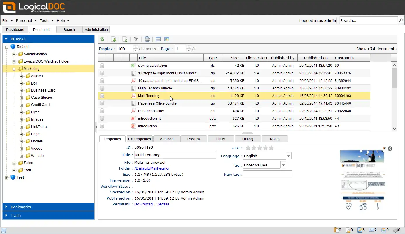 دانلود ابزار وب یا برنامه وب LogicalDOC Document Management - DMS