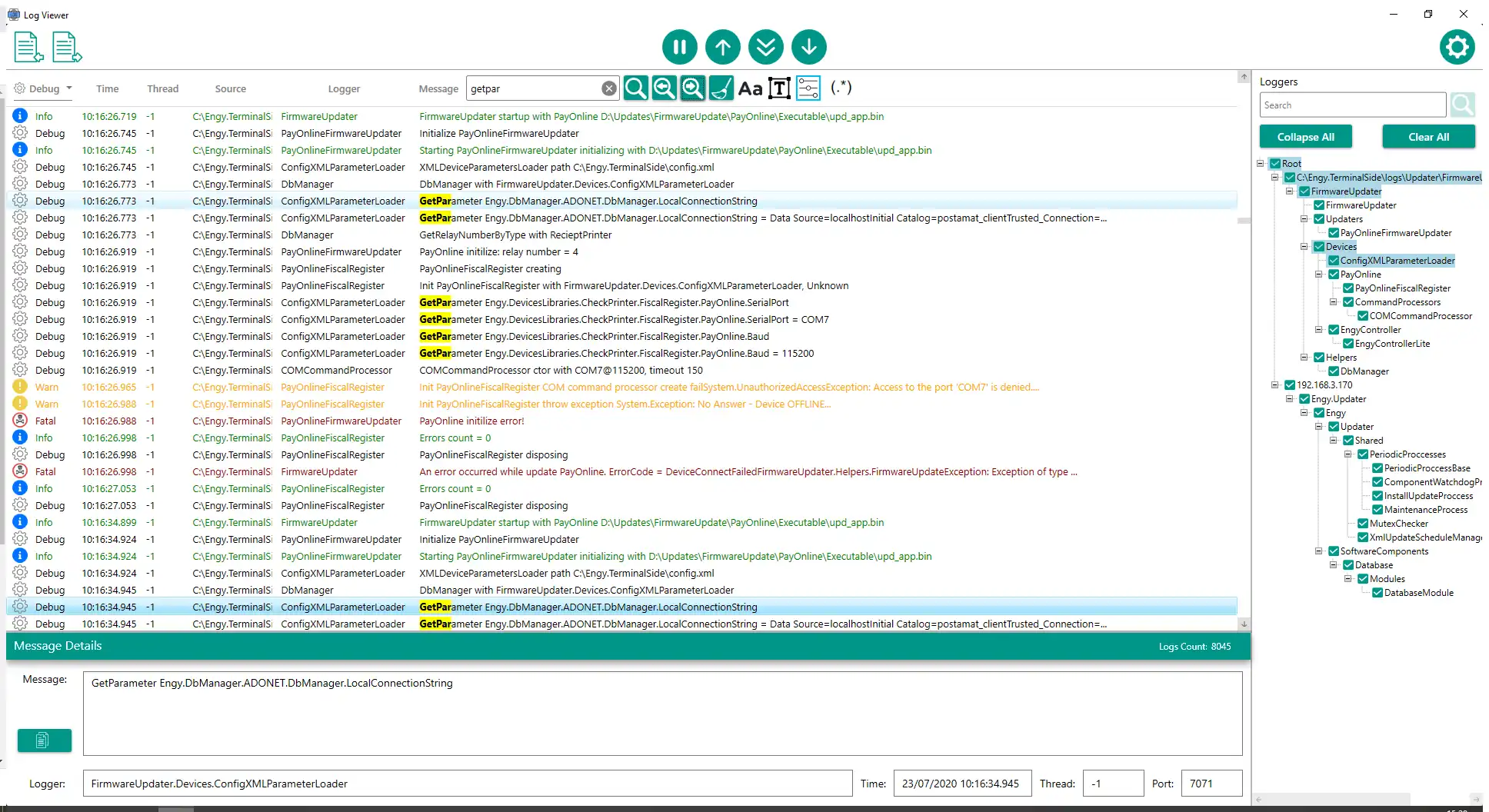 Descărcați instrumentul web sau aplicația web LogViewer (Log4j, NLog)