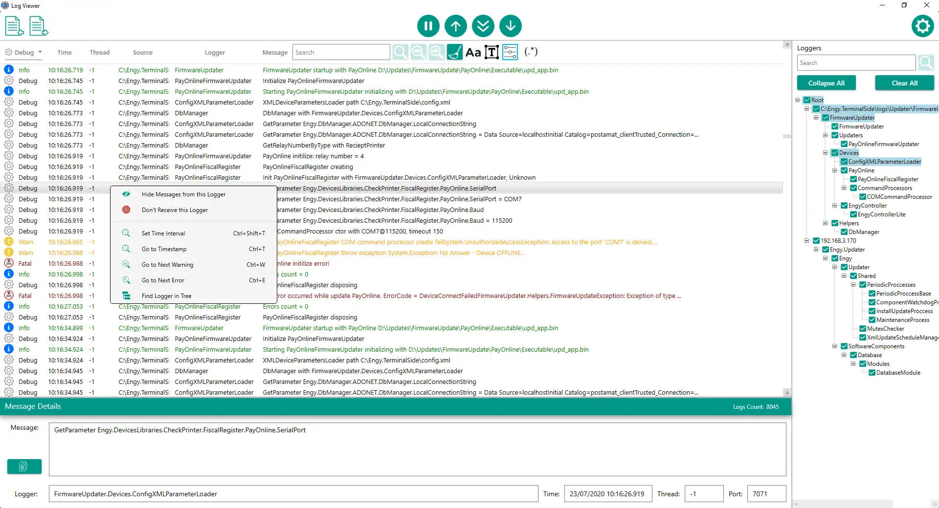 Descărcați instrumentul web sau aplicația web LogViewer (Log4j, NLog)