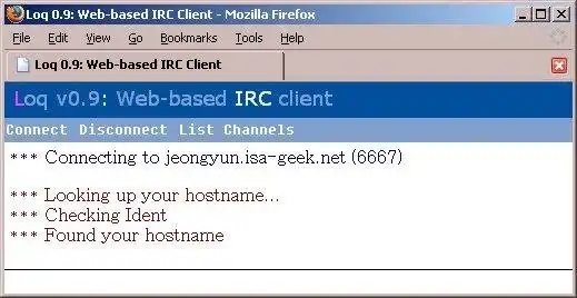 Web aracını veya web uygulamasını indirin LoqIRC: Web tabanlı IRC İstemcisi