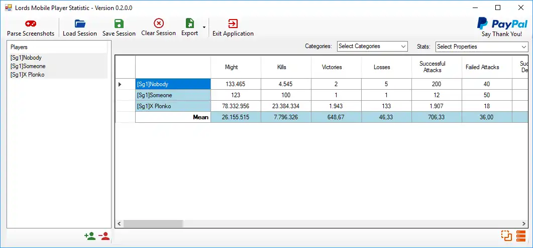 Scarica lo strumento web o l'app web Lords Mobile Player Statistics