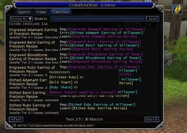 Tải xuống công cụ web hoặc ứng dụng web LOTRO Compendium để chạy trong Linux trực tuyến