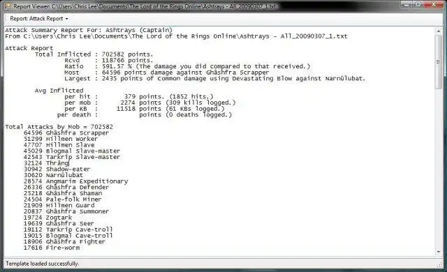 ดาวน์โหลดเครื่องมือเว็บหรือเว็บแอป Lotro Log Analyzer เพื่อทำงานใน Windows ออนไลน์ผ่าน Linux ออนไลน์