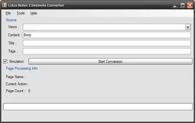 Download web tool or web app LotusNotes 2 Dekiwiki Converter