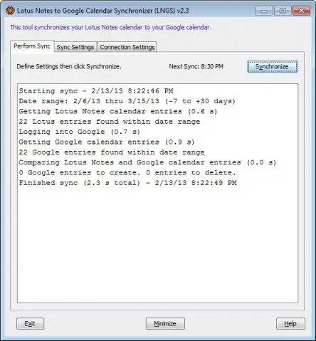 Descărcați instrumentul web sau aplicația web LotusNotes-Google Calendar Synchronizer