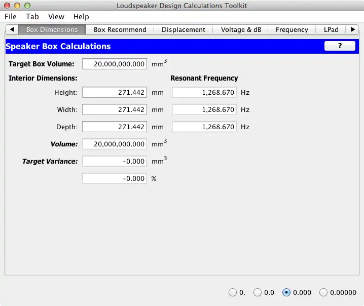 Mag-download ng web tool o web app Loudspeaker Design Calculations Toolkit