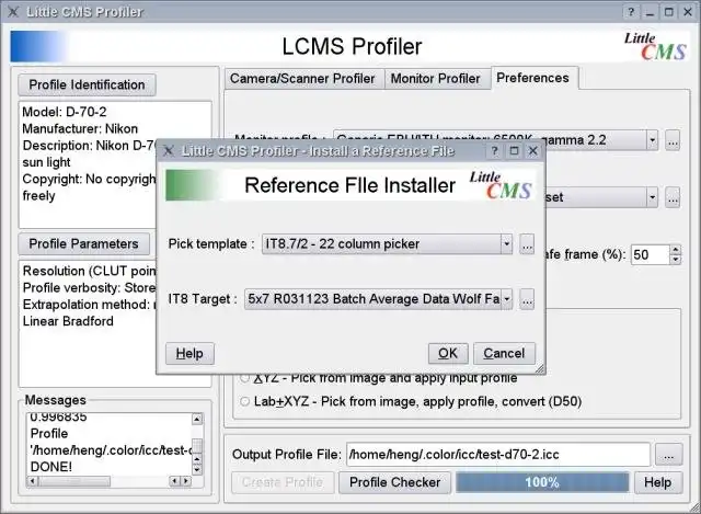 Download web tool or web app LProf open source ICC profiler