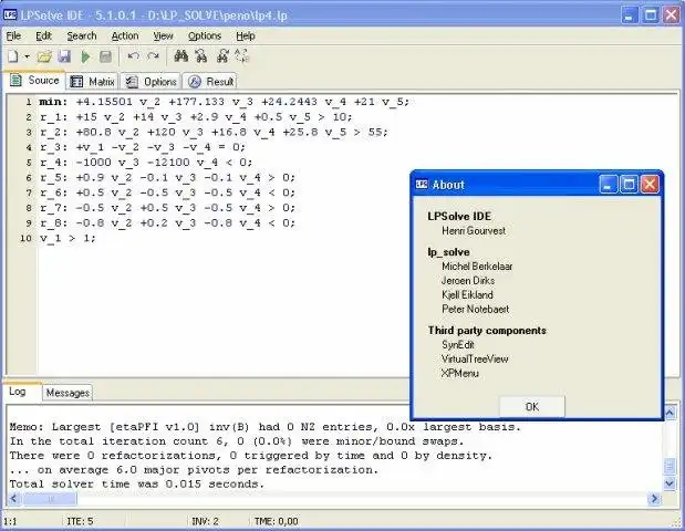 Web ツールまたは Web アプリ lpsolve をダウンロードする