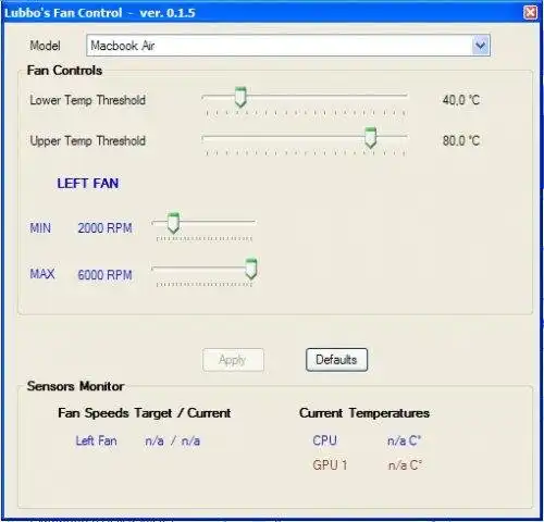 웹 도구 또는 웹 앱 Lubbos MacBook Pro Fan Control 다운로드