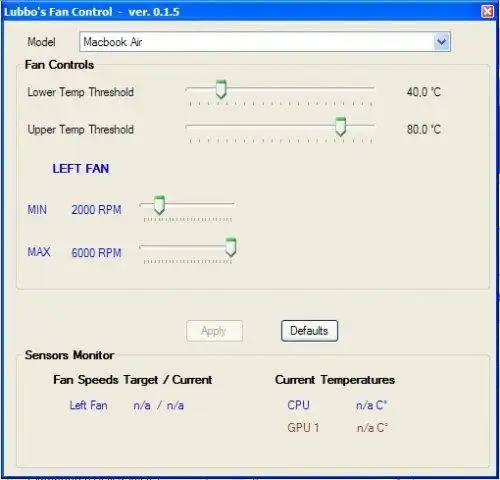 Download web tool or web app Lubbos MacBook Pro Fan Control