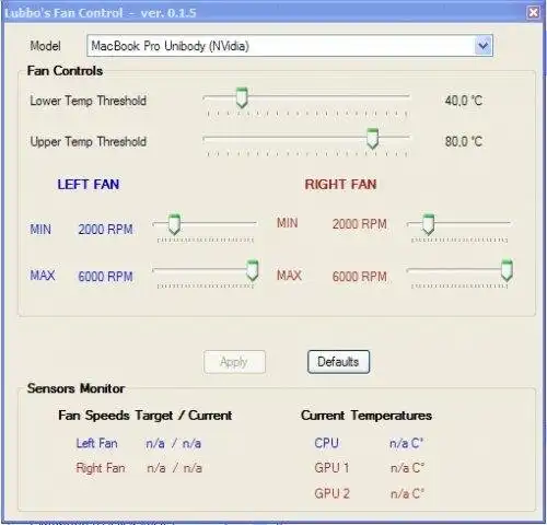 Download web tool or web app Lubbos MacBook Pro Fan Control