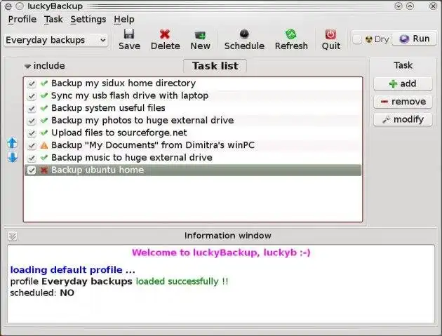 Download web tool or web app luckyBackup