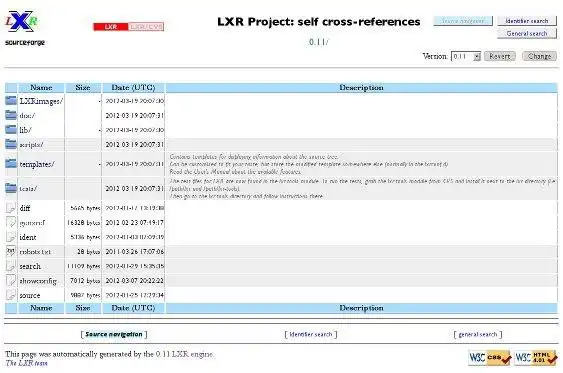 下载网络工具或网络应用程序 LXR Cross Referencer