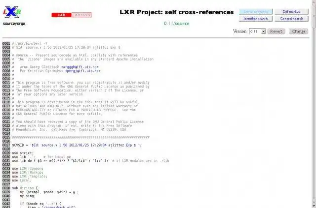 下载网络工具或网络应用程序 LXR Cross Referencer