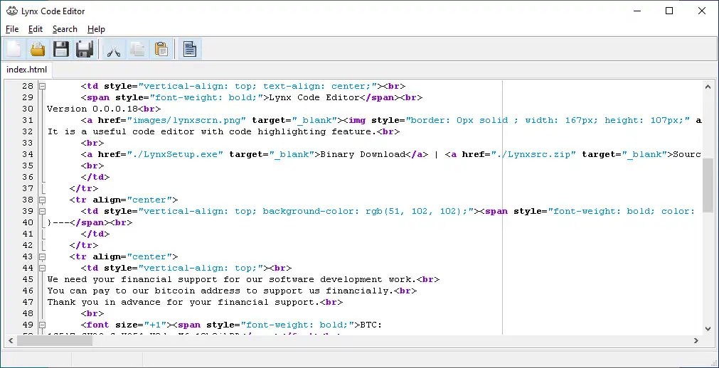 Mag-download ng web tool o web app Lynx Code Editor