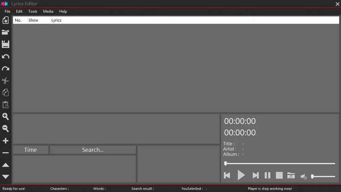 Download web tool or web app Lyrics Editor
