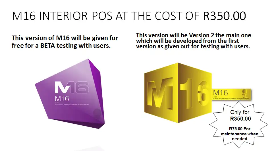 Download web tool or web app M16 Interior- Point of sale