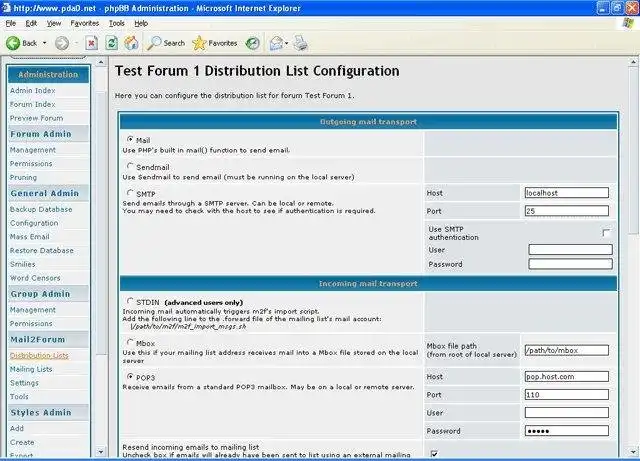 Download web tool or web app mail2forum