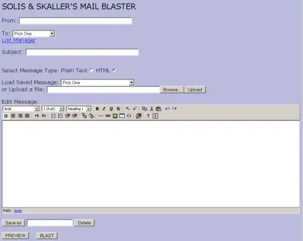 Download web tool or web app MailBlaster