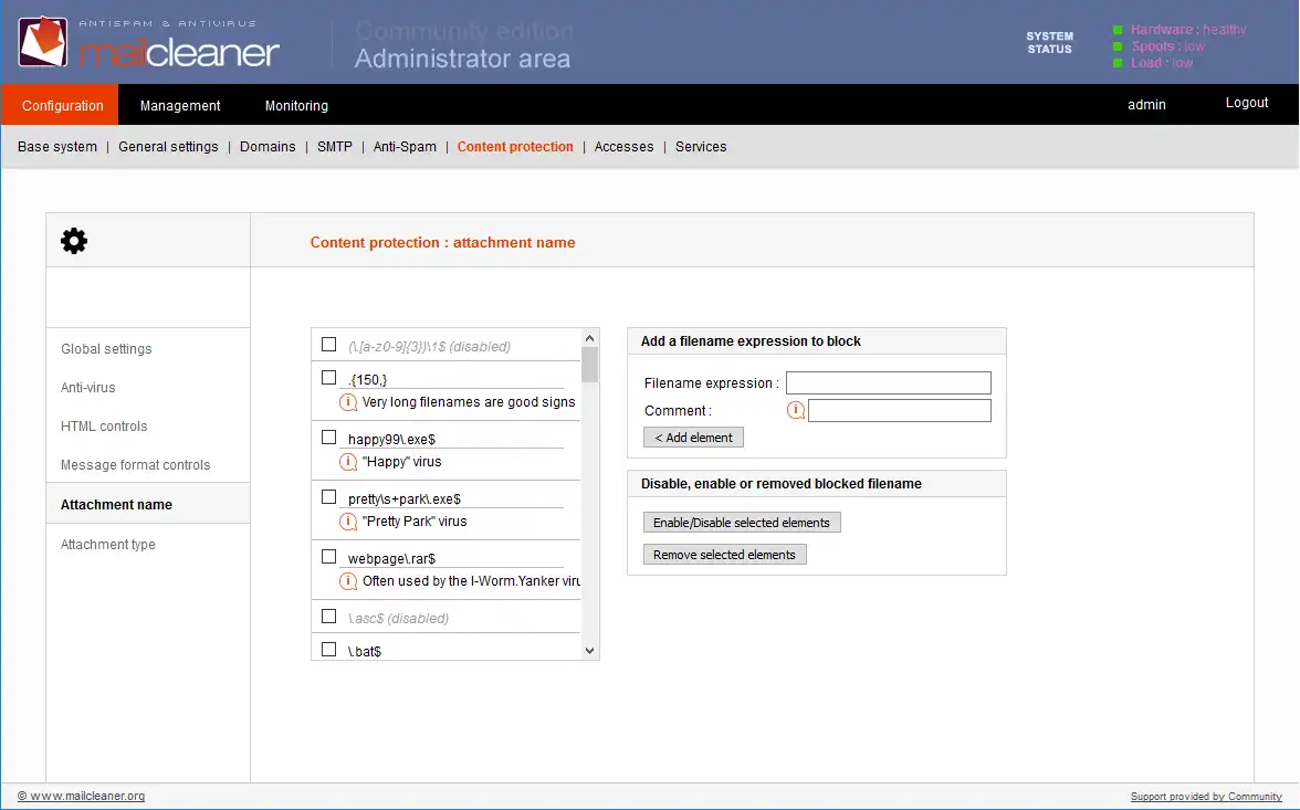 Download web tool or web app MailCleaner