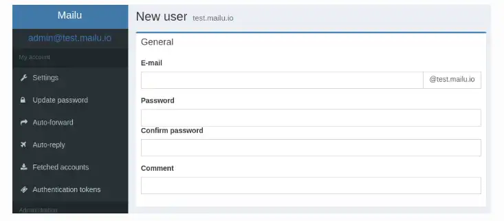WebツールまたはWebアプリ「Mailu」をダウンロード