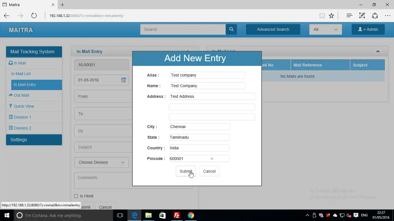 Download web tool or web app Maitra - Mail Tracking System