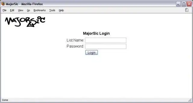 Download web tool or web app MajorSic - Majordomo List Administrator