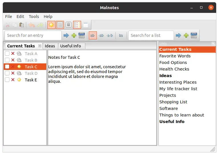 Download web tool or web app Malnotes