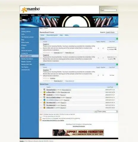Download web tool or web app Mamboboard Forum Component