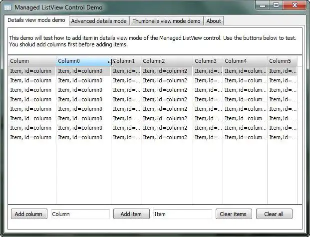 Descargue la herramienta web o la aplicación web Managed ListView Control