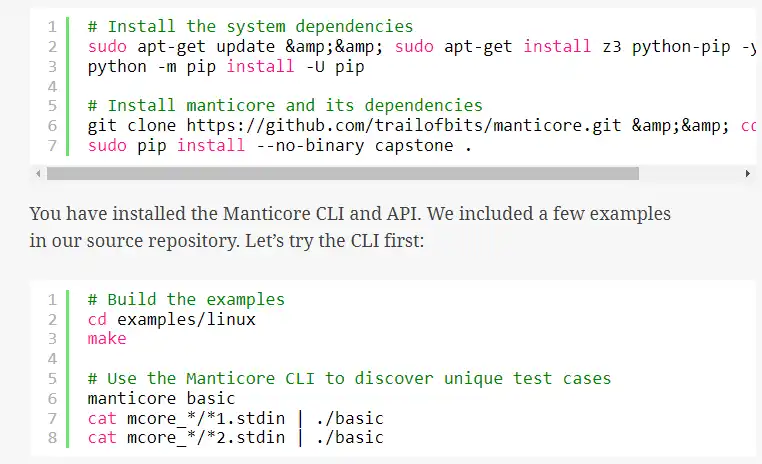 Download web tool or web app Manticore