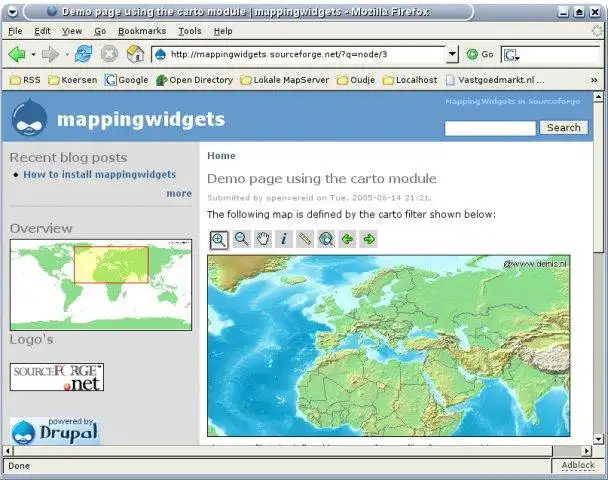 Download web tool or web app MappingWidgets to run in Windows online over Linux online