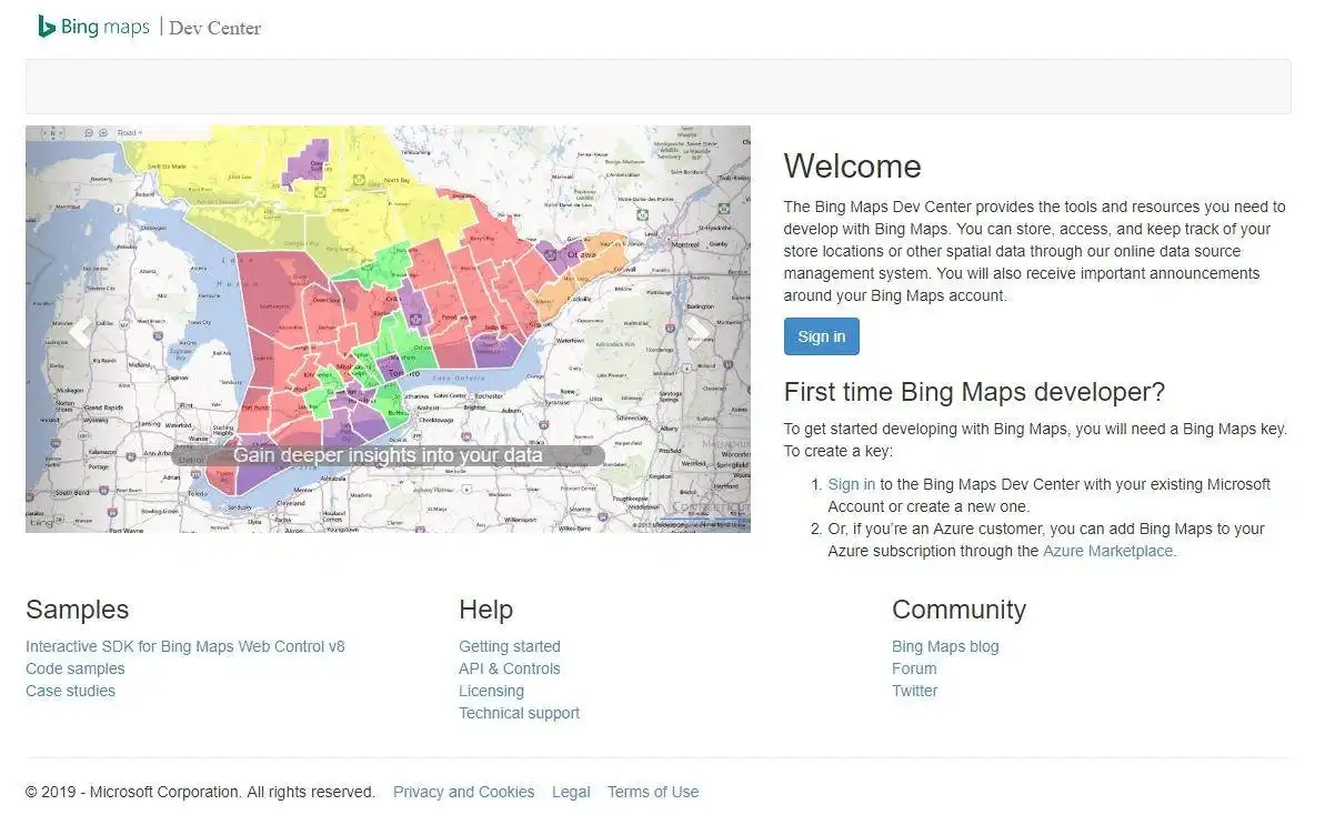 Завантажте веб-інструмент або веб-програму MapsBing