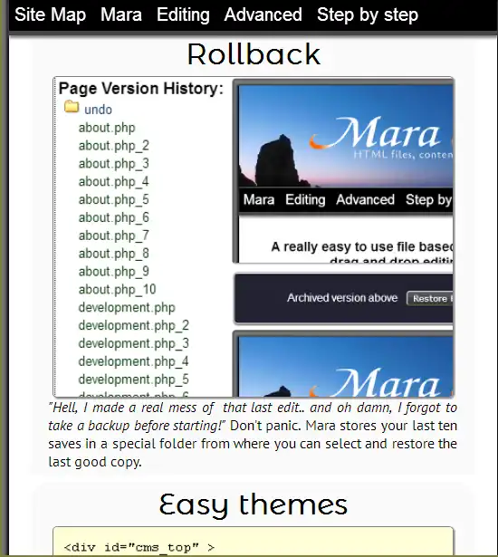 Download web tool or web app Mara CMS