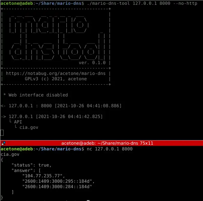 Завантажте веб-інструмент або веб-програму Mario DNS tool