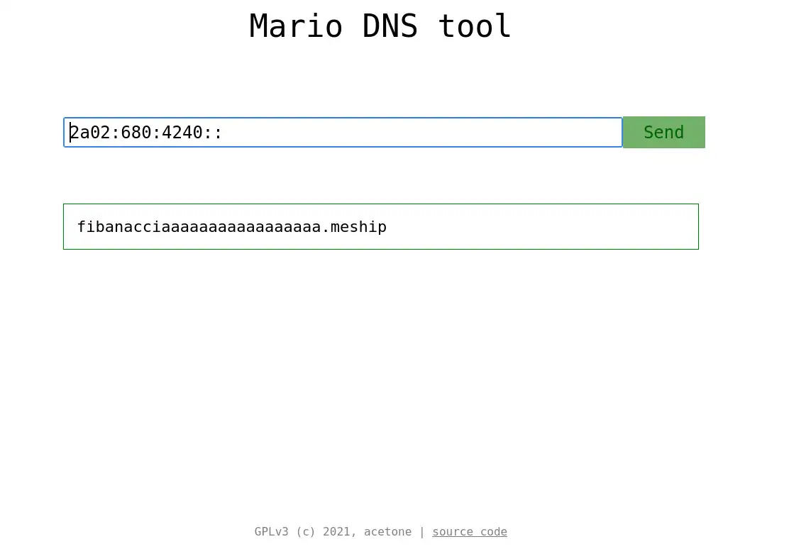 Pobierz narzędzie internetowe lub aplikację internetową Mario DNS tool