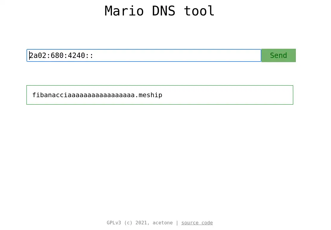 Download web tool or web app Mario DNS tool