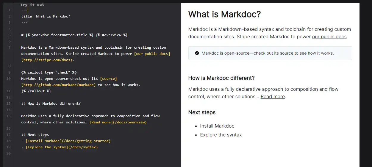 Завантажте веб-інструмент або веб-програму Markdoc