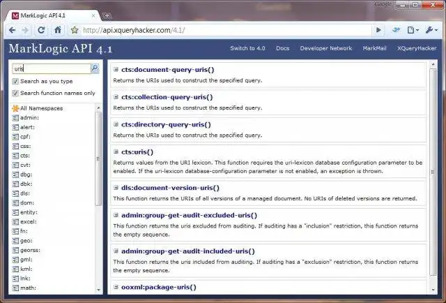 Download web tool or web app Mark Logic API Viewer
