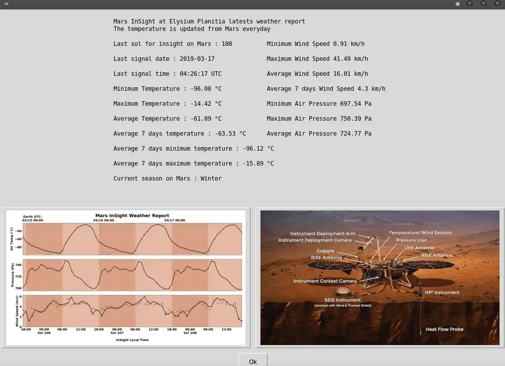 Download web tool or web app Mars Insight Weather live