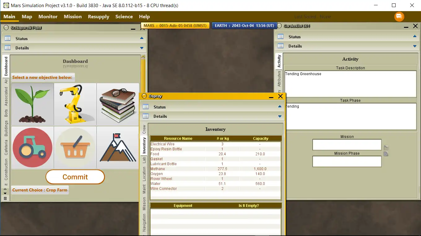 Download web tool or web app Mars Simulation Project