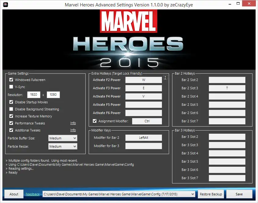 Download web tool or web app Marvel Heroes Advanced Settings to run in Linux online