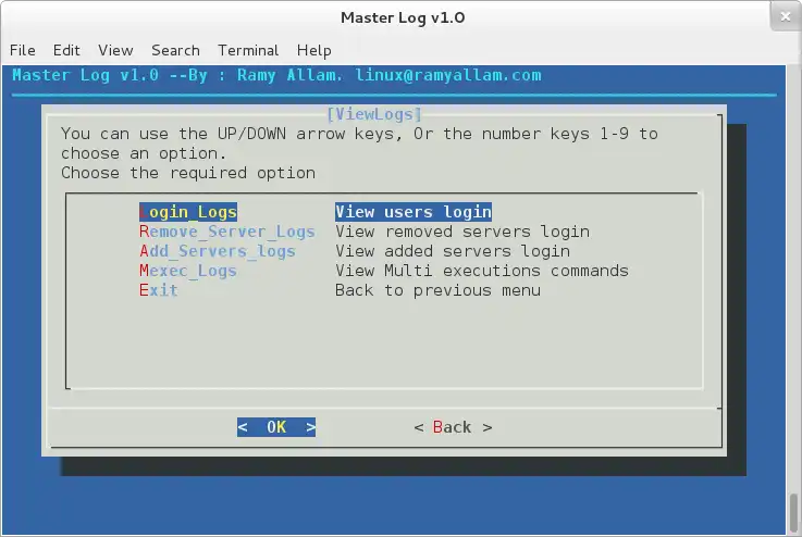 Download web tool or web app Master Log